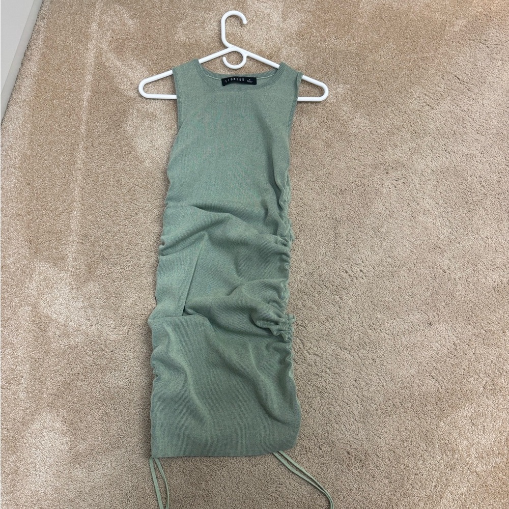 Lioness Sage Green Ruched Dress